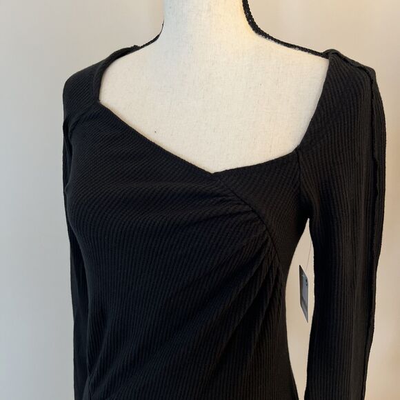 NWT Free People Thermal Bodysuit Black Size Small - Picture 2 of 9